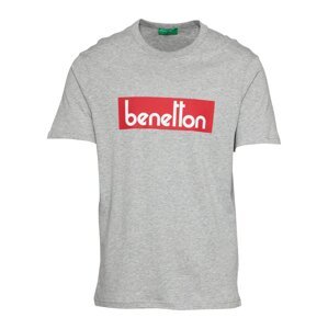 UNITED COLORS OF BENETTON T-Shirt  szürke melír / fehér / piros