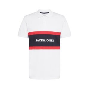 JACK & JONES Póló 'SHAKE'  fehér / piros / tengerészkék