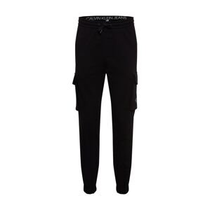 Calvin Klein Jeans Cargo nadrágok  fekete / fehér