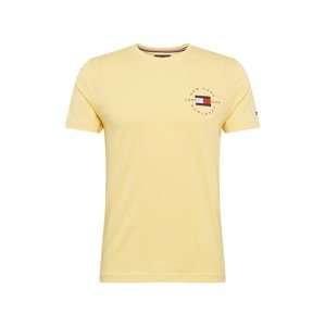 TOMMY HILFIGER Póló  világos sárga / tengerészkék / fehér / piros