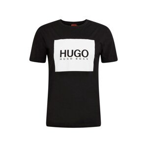 HUGO Póló 'Dolive'  fekete / fehér