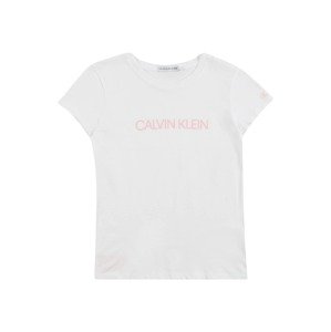 Calvin Klein Jeans Póló 'INSTITUTIONAL'  fehér / világos-rózsaszín