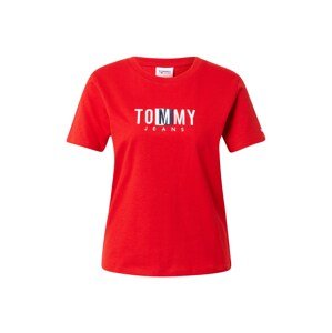 Tommy Jeans Póló  tűzpiros / fehér / tengerészkék