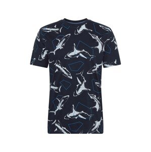 BOSS Casual Póló 'Shark'  sötétkék / fehér / kék