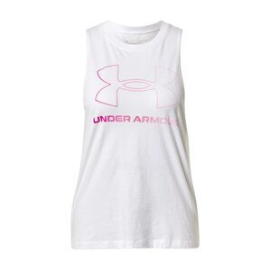 UNDER ARMOUR Sport top  fehér / neon-rózsaszín