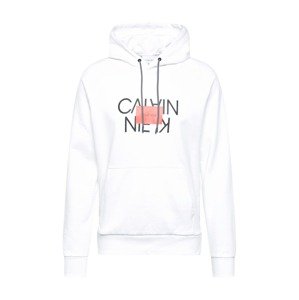 Calvin Klein Tréning póló 'TEXT REVERSED HOODIE'  piszkosfehér / piros / fekete