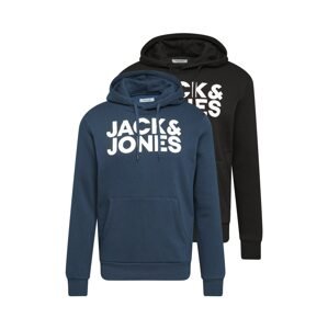 JACK & JONES Tréning póló  kék / fekete / fehér