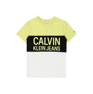 Calvin Klein Jeans Póló  citrom / fehér / fekete