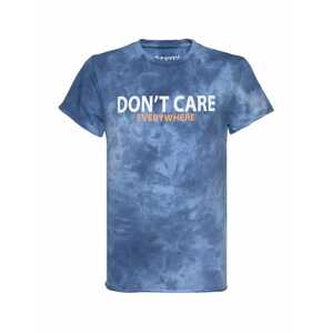 BLUE EFFECT Póló 'Don't Care'  tengerészkék / fehér / narancs