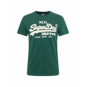 Superdry Póló 'Chenille'  zöld / fehér