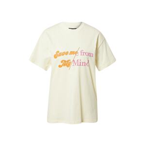 LOCAL HEROES Shirt 'SAVE ME'  krém / narancs / rózsaszín