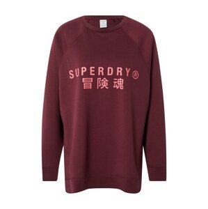 Superdry Tréning póló  sötétvörös / világospiros