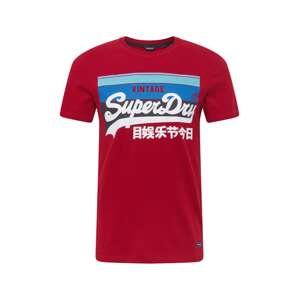 Superdry Póló 'Cali'  piros / égkék / világoskék / fehér / tengerészkék