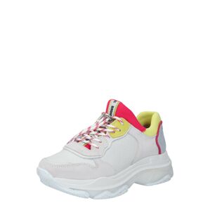 BRONX Rövid szárú edzőcipők 'BAISLEY'  piszkosfehér / neon-rózsaszín / sárga / testszínű / szürke