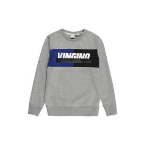 VINGINO Tréning póló 'Natanno'  szürke melír / kék / fekete / fehér