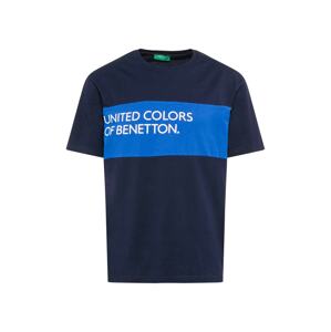 UNITED COLORS OF BENETTON Póló  sötétkék / kék / fehér