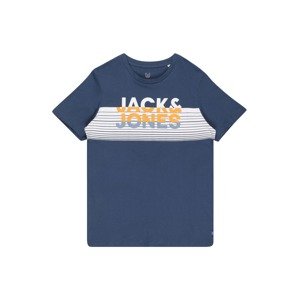 Jack & Jones Junior Póló 'BRIXI'  tengerészkék / fehér / narancs