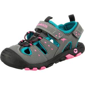 KangaROOS Nyitott cipők  sötétszürke / vízszín / világos-rózsaszín