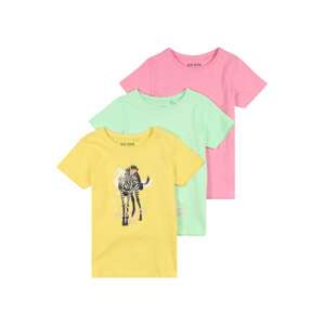 BLUE SEVEN T-Shirt  sárga / világoszöld / rózsaszín / fekete / fehér