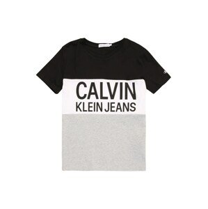 Calvin Klein Jeans Póló  fekete / szürke / fehér