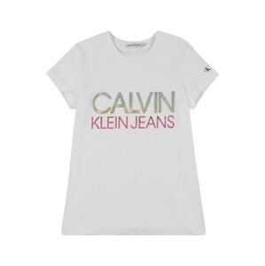 Calvin Klein Jeans Póló  fehér / rózsaszín / ezüst / barna / fekete