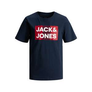 Jack & Jones Junior Póló 'ECORP'  sötétkék / gránátalma / fehér