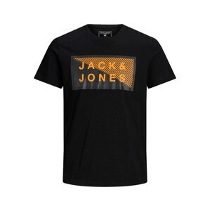 JACK & JONES Póló 'Shawn'  fekete / narancs