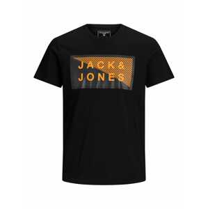 JACK & JONES Póló  fekete / narancs