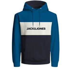 JACK & JONES Tréning póló  fehér / sötétkék / égkék