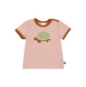 Fred's World by GREEN COTTON Shirt 'Hello Turtle'  rózsaszín / barna / khaki