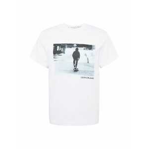 Calvin Klein Jeans Póló  fehér / pasztellkék / fekete