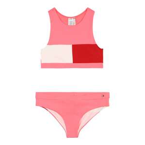 TOMMY HILFIGER Bikini  világos-rózsaszín / fehér / tűzpiros