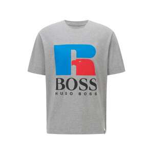 BOSS Casual Póló 'Russell Athletic'  szürke melír / kék / világospiros / fekete