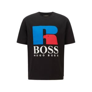 BOSS Casual Póló 'Russell Athletic'  fekete / kék / fehér / világospiros