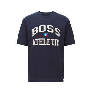 BOSS Casual Póló 'Russell Athletic'  tengerészkék / fehér / kék / piros