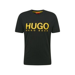 HUGO Póló 'Dolive'  fekete / sárga
