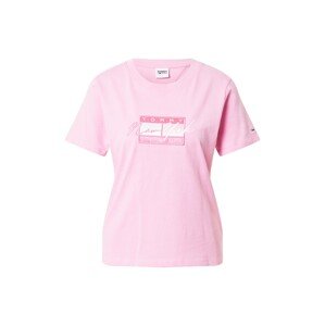 Tommy Jeans Póló  világos-rózsaszín / rózsaszín / fehér