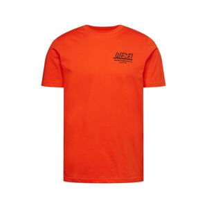 DIESEL T-Shirt 'T-JUST'  narancsvörös / fekete