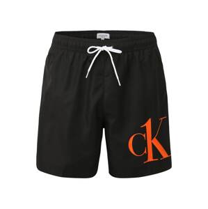 Calvin Klein Swimwear Rövid fürdőnadrágok  fekete / fehér / narancs