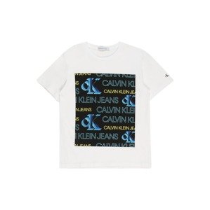 Calvin Klein Jeans Póló  fehér / fekete / limone / kék
