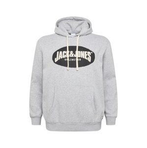 Jack & Jones Plus Tréning póló 'History'  fekete / szürke melír / fehér