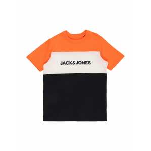 Jack & Jones Junior Póló  neonnarancs / fehér / fekete