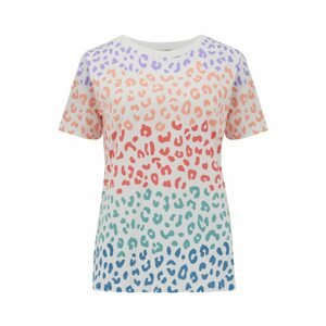 Sugarhill Brighton Póló 'Maggie Coloured Leopard'  fehér / kék / lila / piros / narancs