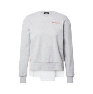 Karl Lagerfeld Tréning póló  szürke melír / fehér / piros