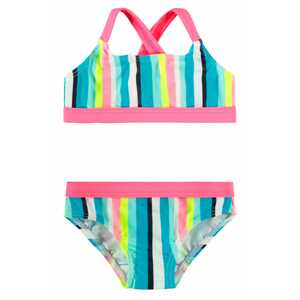 NAME IT Bikini 'Zamara'  fehér / neonsárga / fekete / füstkék / neon-rózsaszín