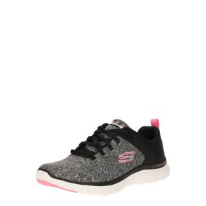 SKECHERS Rövid szárú edzőcipők  fekete / szürke melír / világos-rózsaszín