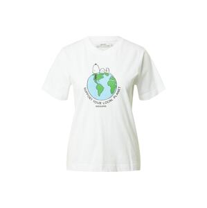 DEDICATED. Póló 'Mysen Snoopy Earth'  fehér / világoskék / citromzöld / fekete