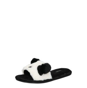 Hunkemöller Házi cipő 'Panda'  fekete / fehér