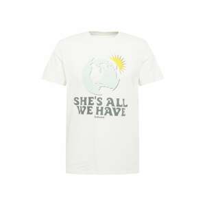 DEDICATED. T-Shirt 'All We Have '  piszkosfehér / azúr / szürke / sárga