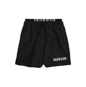 Calvin Klein Swimwear Rövid fürdőnadrágok 'MEDIUM DOUBLE WAISTBAND'  fekete